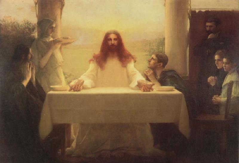 Pascal Adolphe Jean Dagnan-Bouveret Christ and the Disciples at Emmaus France oil painting art